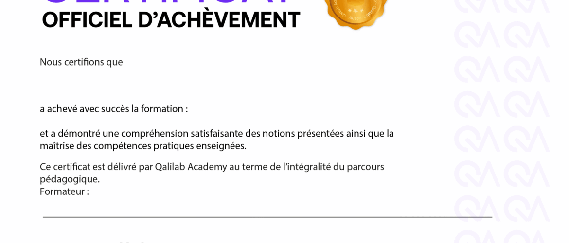 Certificat de fin de formation